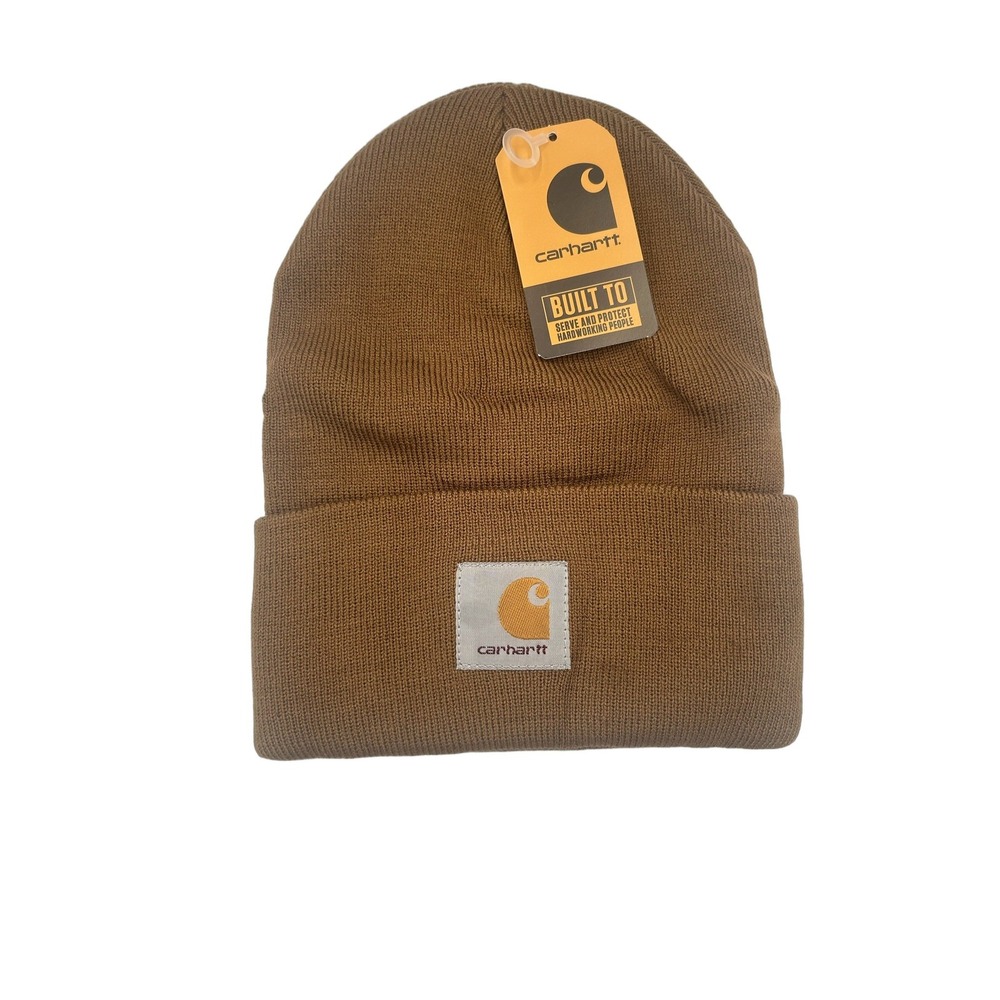 Carhartt A18 Knit Cuffed Beanie Men's One Size Brown Acrylic Stretch Hat